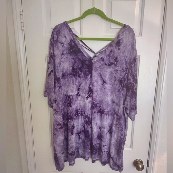 Lane Bryant Tops - Lane Bryant Purple Tie-dye Swing Top